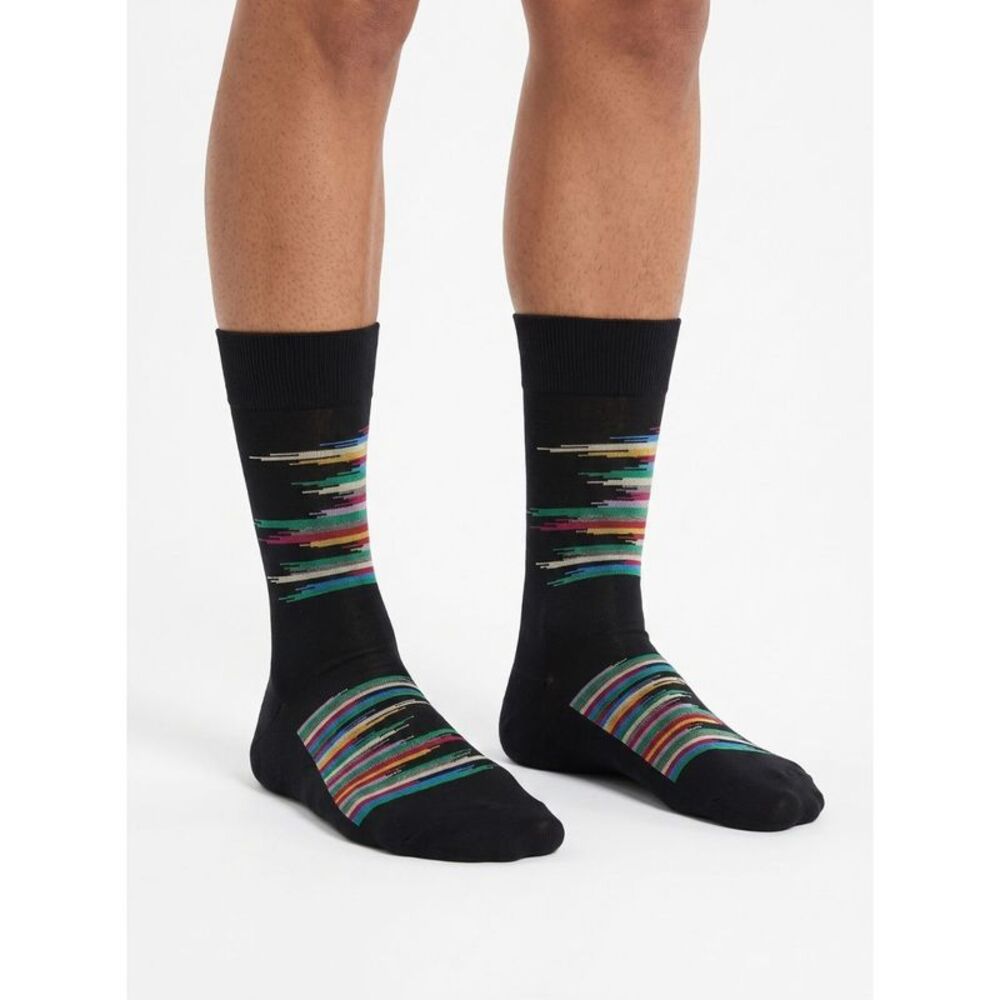 Missoni Black Mens Color Stripe Crew Socks-M